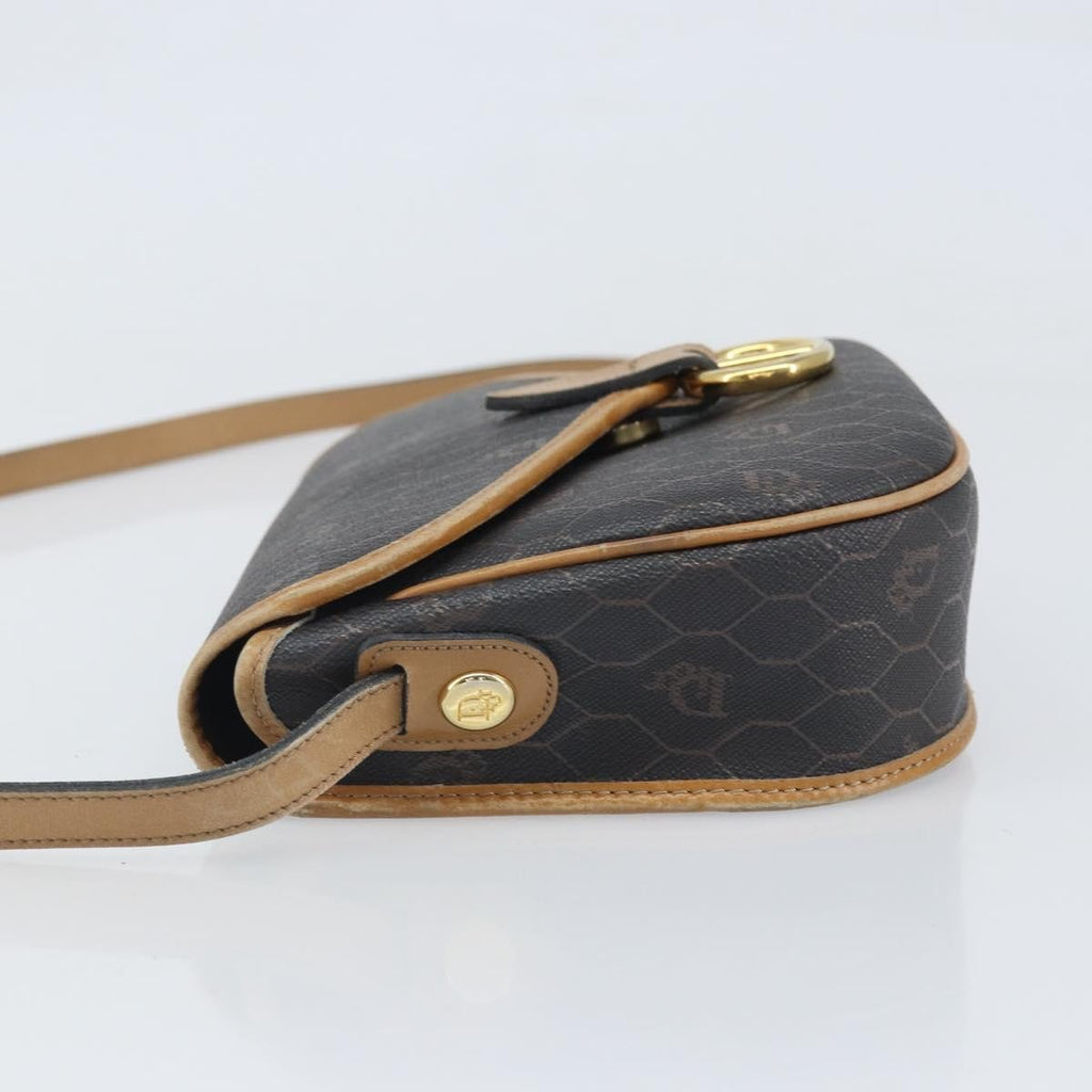 Christian Dior Vintage Honeycomb Shoulder Bag Canvas And Leather Black Canvas Shoulder Bag Bag (Pre-Owned)