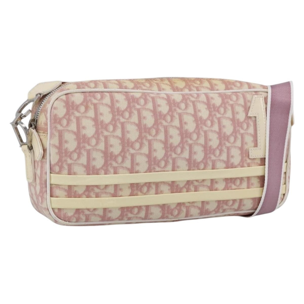Christian Dior Vintage Crossbody Bag Diorissimo Canvas Pink Canvas Shoulder Bag Bag (Pre-Owned)