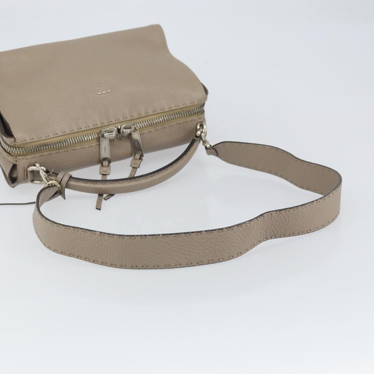 Fendi Selleria Lei Bag Leather Gray Leather Handbag