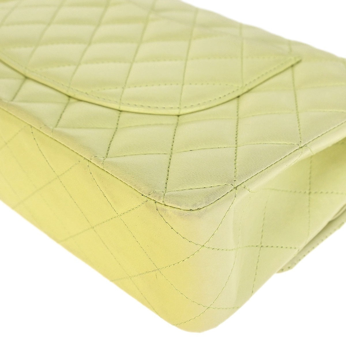 Chanel Timeless - Classic Double Flap Bag Quilted Lambskin Green Leather Shoulder Bag Bag