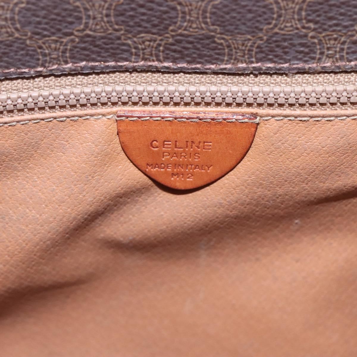Celine Vintage Macadam Shoulder Bag Canvas And Leather Brown Canvas Shoulder Bag Bag