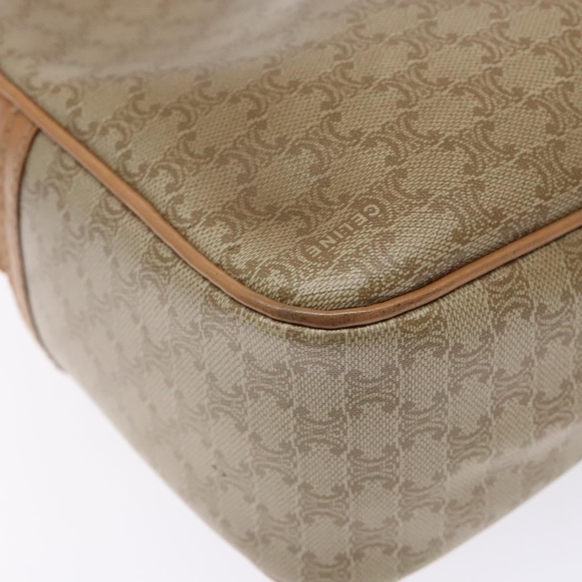 Celine Vintage Macadam Shoulder Bag Canvas And Leather Beige Canvas Bag