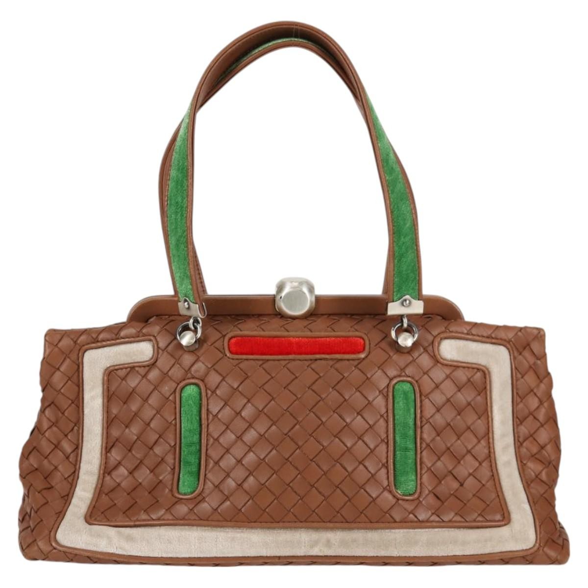 Bottega Veneta Intrecciato Leather Brown Leather Handbag