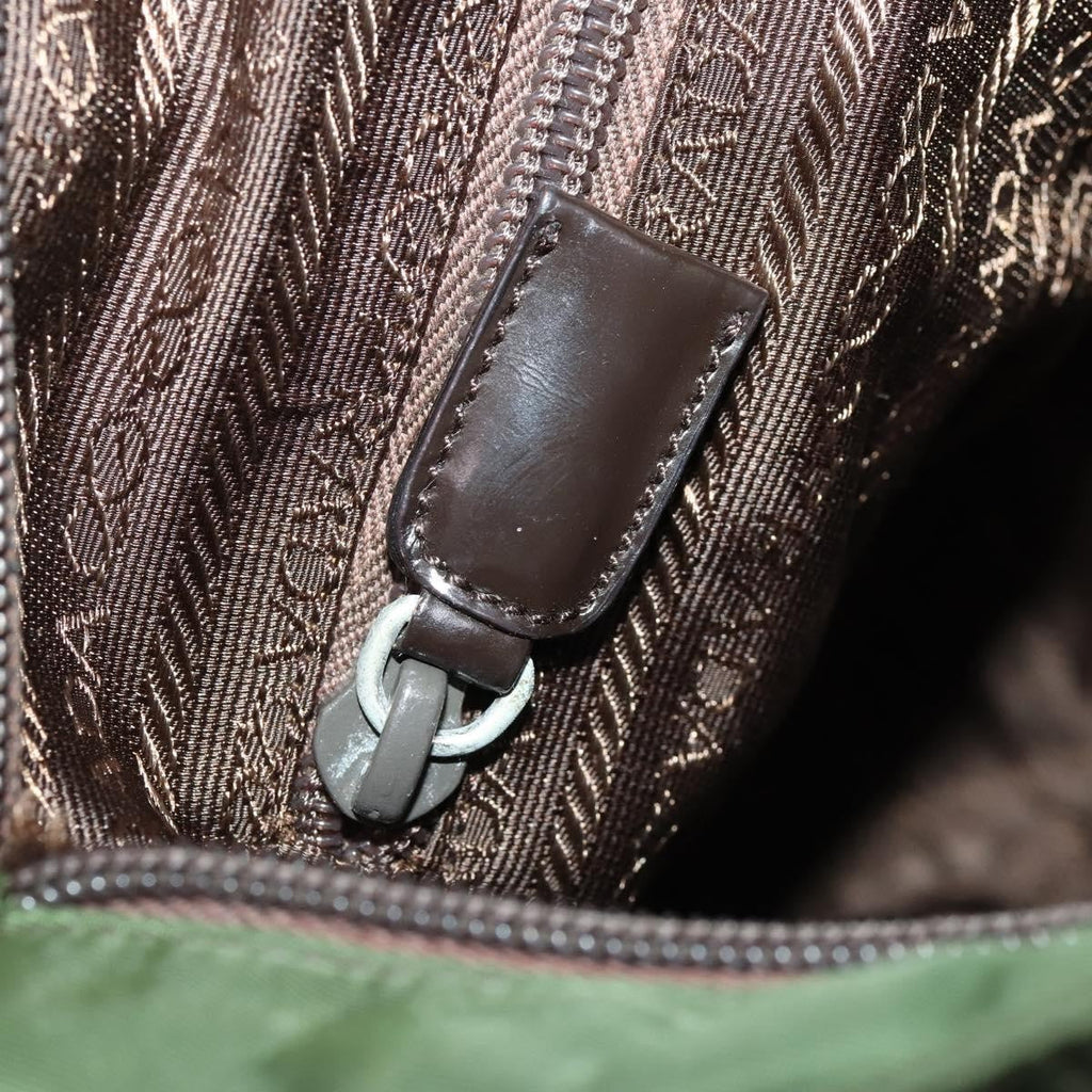 Prada Zip Top Messenger Bag Tessuto Khaki Nylon Shoulder Bag Bag