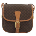 Celine Vintage Macadam Shoulder Bag Canvas And Leather Brown Canvas Shoulder Bag Bag