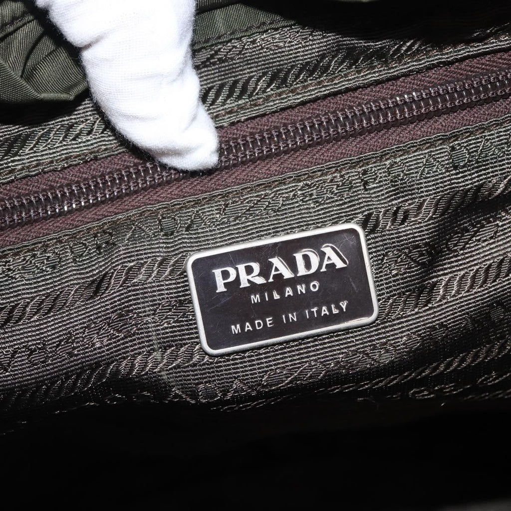 Prada Double Front Pocket Backpack Tessuto Khaki Nylon Backpack Bag