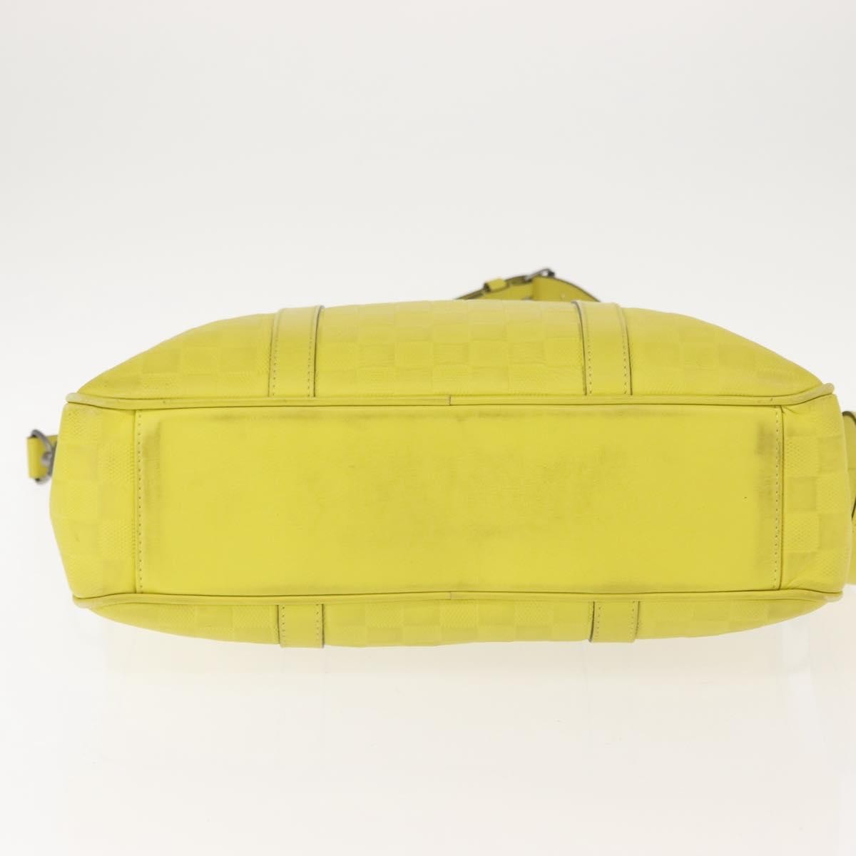 Louis Vuitton Tadao Handbag Damier Infini Leather Yellow Leather Handbag