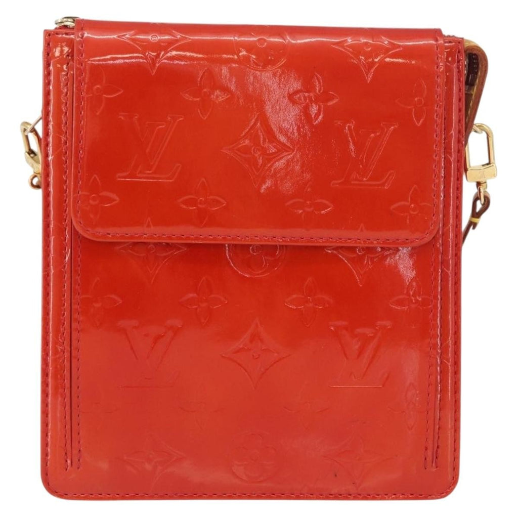 Louis Vuitton Mott Handbag Monogram Vernis Red Patent_Leather Clutche & Pouche Bag