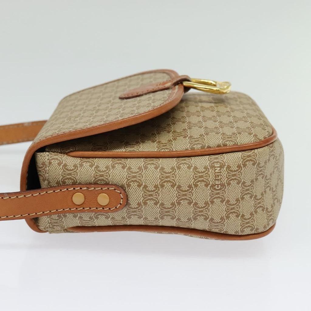 Celine Vintage Macadam Shoulder Bag Canvas Beige Canvas Bag