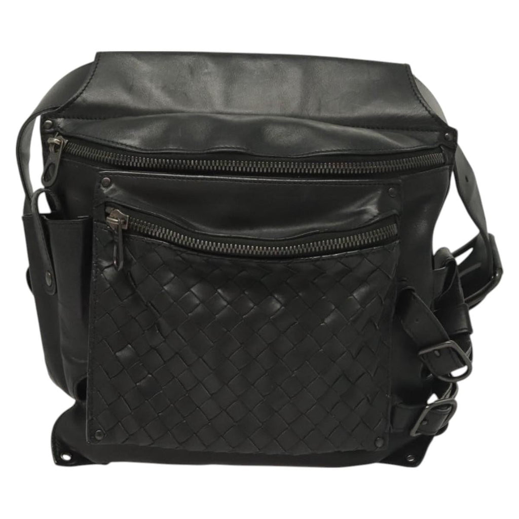 Bottega Veneta Utility Waist Bag Leather With Intrecciato Black Leather Bag