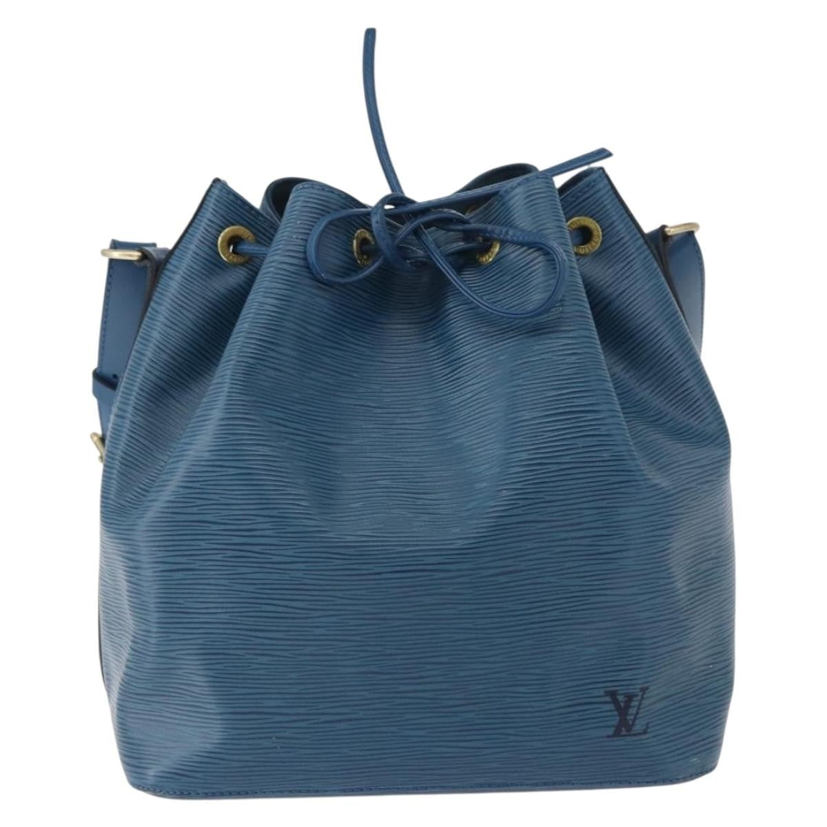 Louis Vuitton Petit Noe Handbag Epi Leather Blue Leather Shoulder Bag