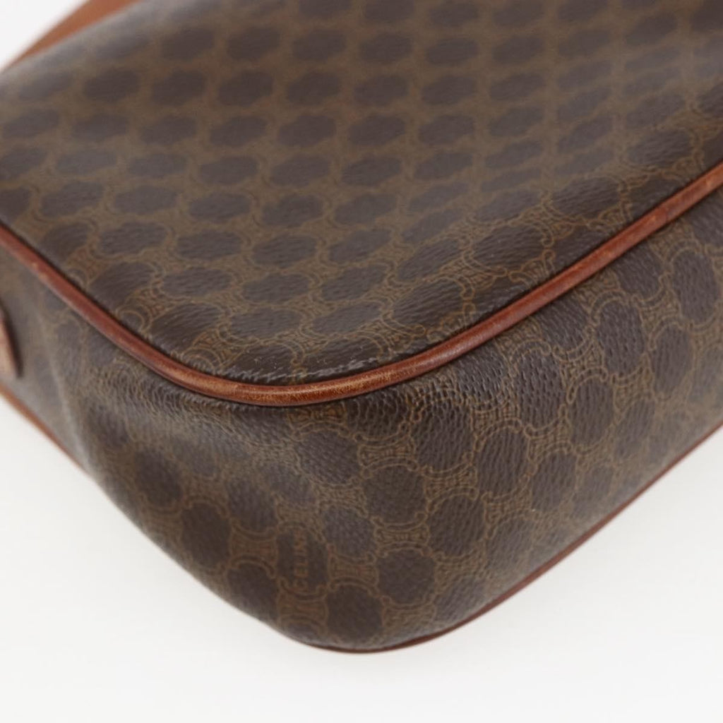 Celine Vintage Macadam Shoulder Bag Canvas And Leather Brown Canvas Shoulder Bag Bag