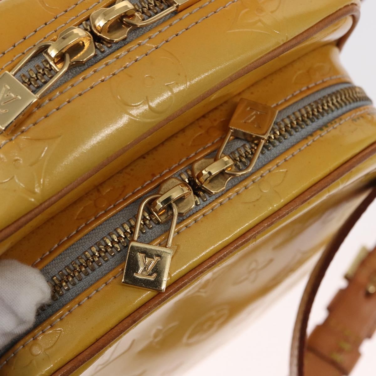 Louis Vuitton Wooster Handbag Monogram Vernis Yellow Patent_Leather Shoulder Bag