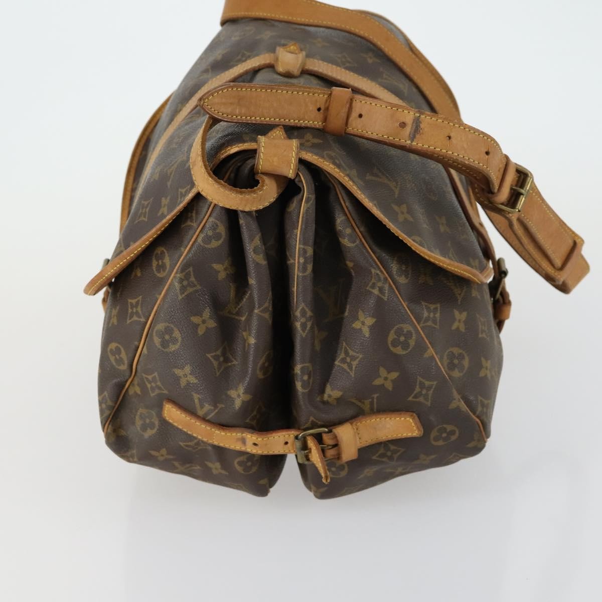 Louis Vuitton Saumur Handbag Monogram Canvas Brown Canvas Shoulder Bag