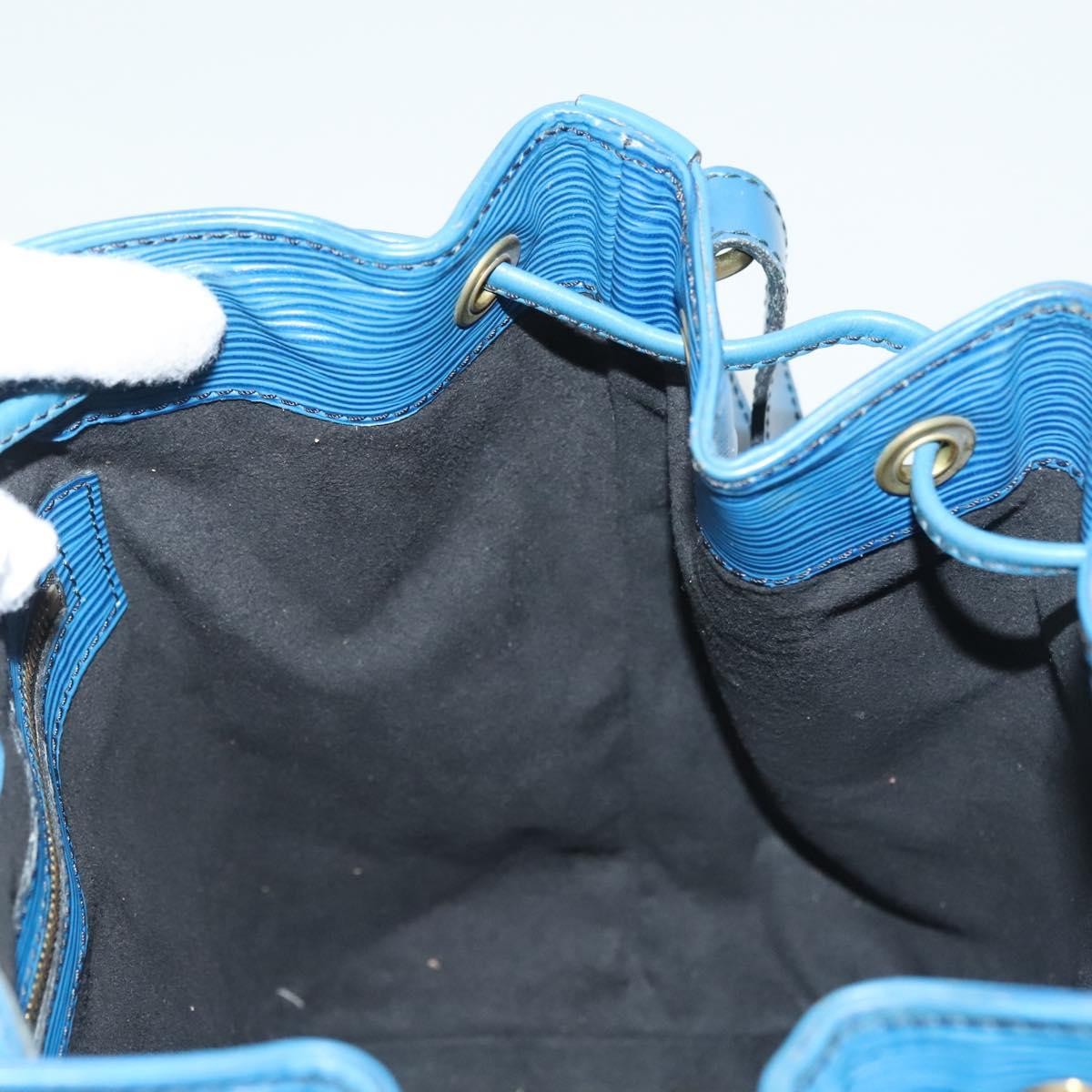 Louis Vuitton Petit Noe Handbag Epi Leather Blue Leather Bag