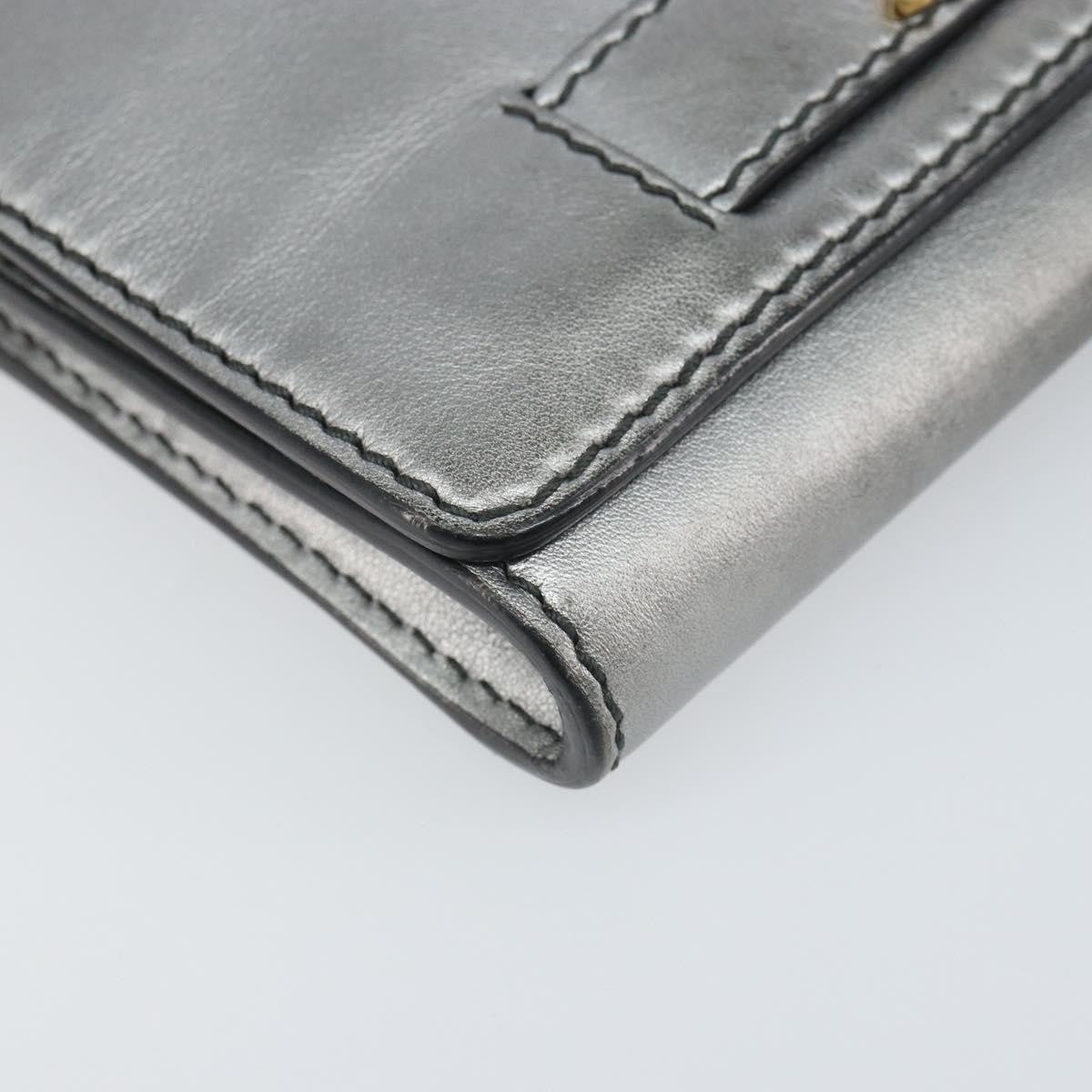 Christian Dior J'adior Croisiere Chain Wallet Leather Silver Leather Clutche & Pouche Bag (Pre-Owned)