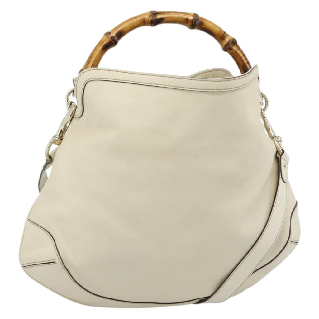 Gucci Vintage Convertible Bamboo Top Handle Bag Leather Multicolour Leather Handbag (Pre-Owned)