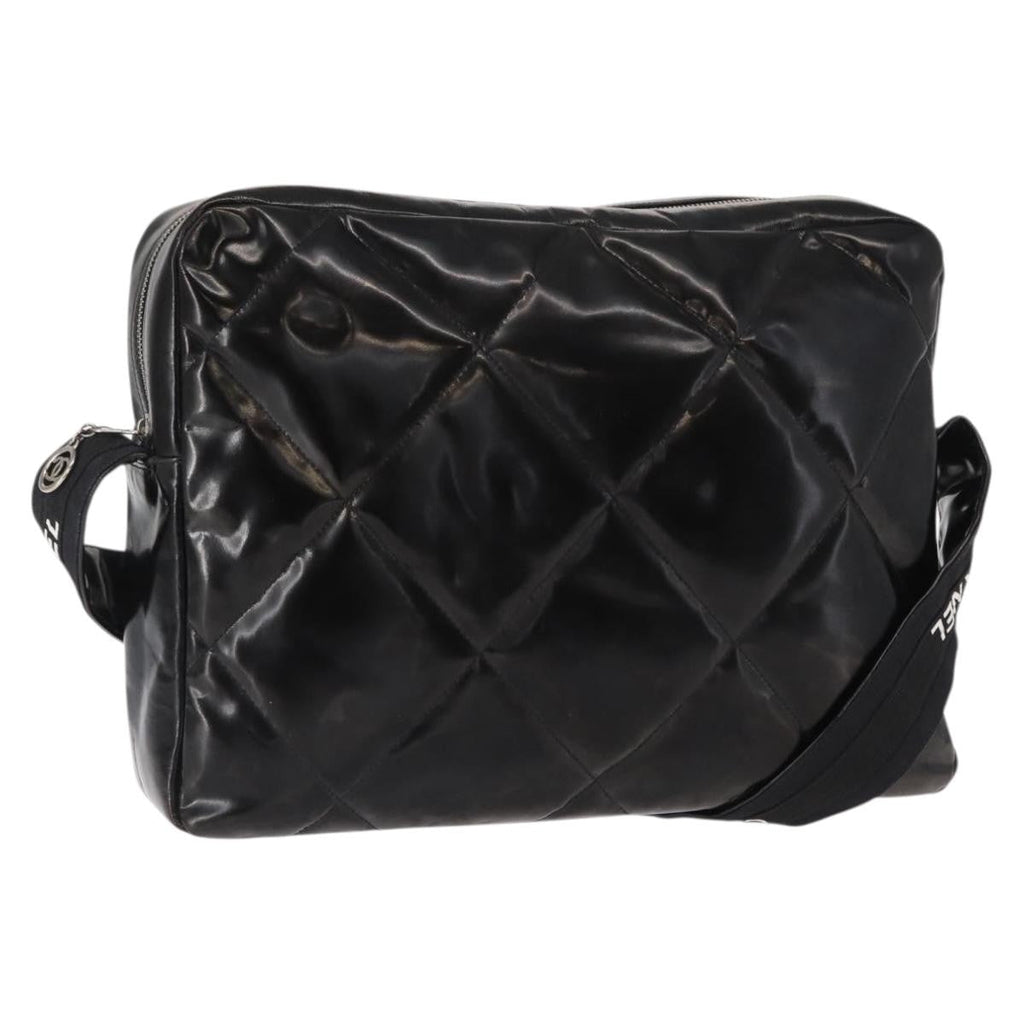 Chanel Vintage Shoulder Bag Enamel Black Patent_Leather Shoulder Bag Bag