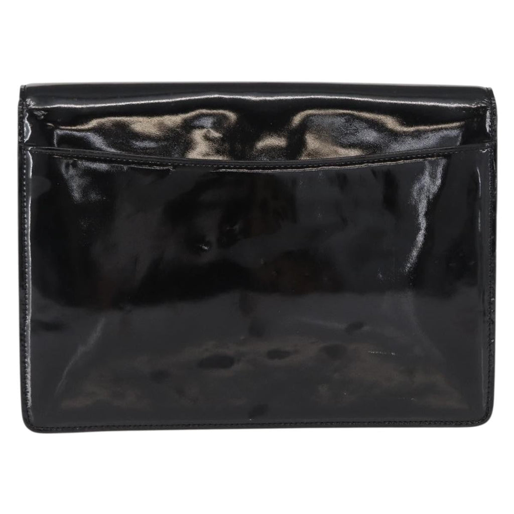 Celine Clutch Bag Enamel Black Patent_Leather Clutche & Pouche Bag