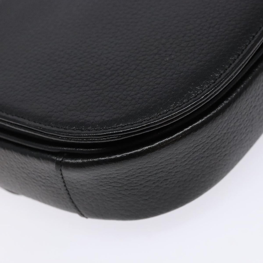 Burberry Flap Shoulder Bag Leather Black Leather Shoulder Bag