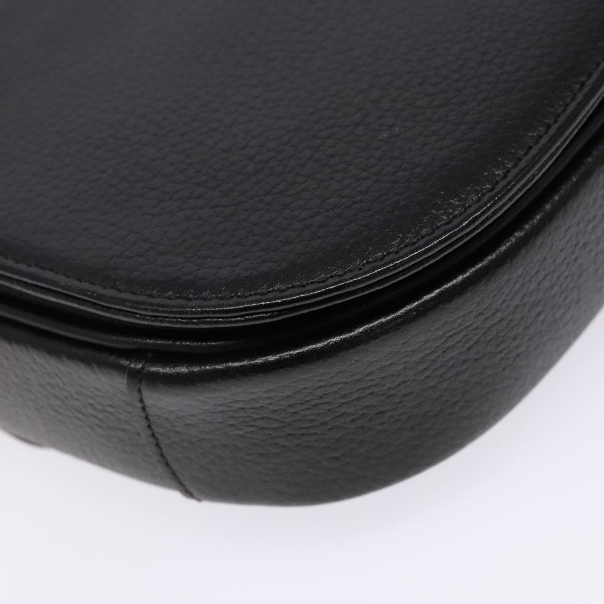 Burberry Flap Shoulder Bag Leather Black Leather Shoulder Bag