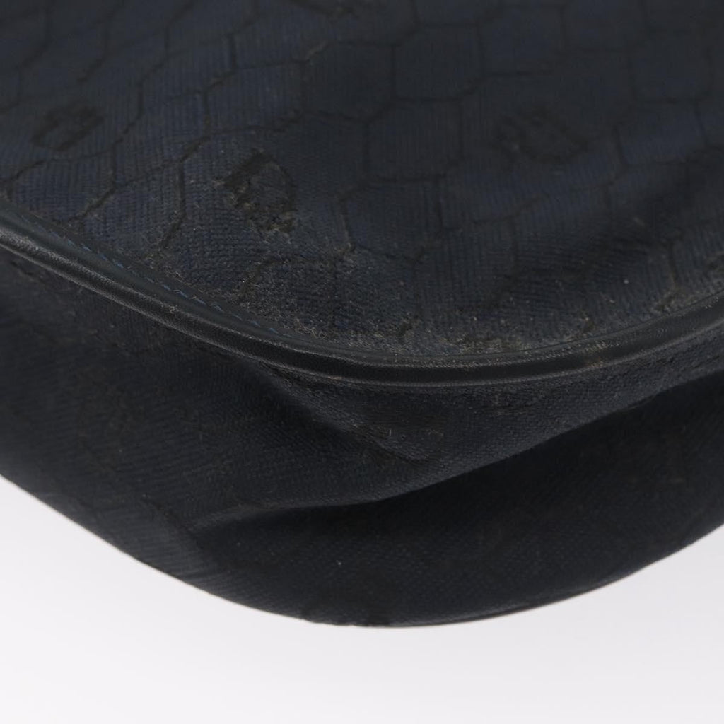 Christian Dior Vintage Honeycomb Flap Crossbody Bag Canvas And Leather Black Canvas Shoulder Bag Bag (Pre-Owned)