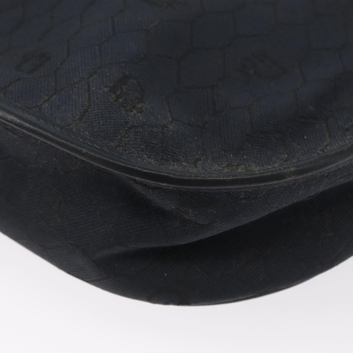 Christian Dior Vintage Honeycomb Flap Crossbody Bag Canvas And Leather Black Canvas Shoulder Bag Bag (Pre-Owned)