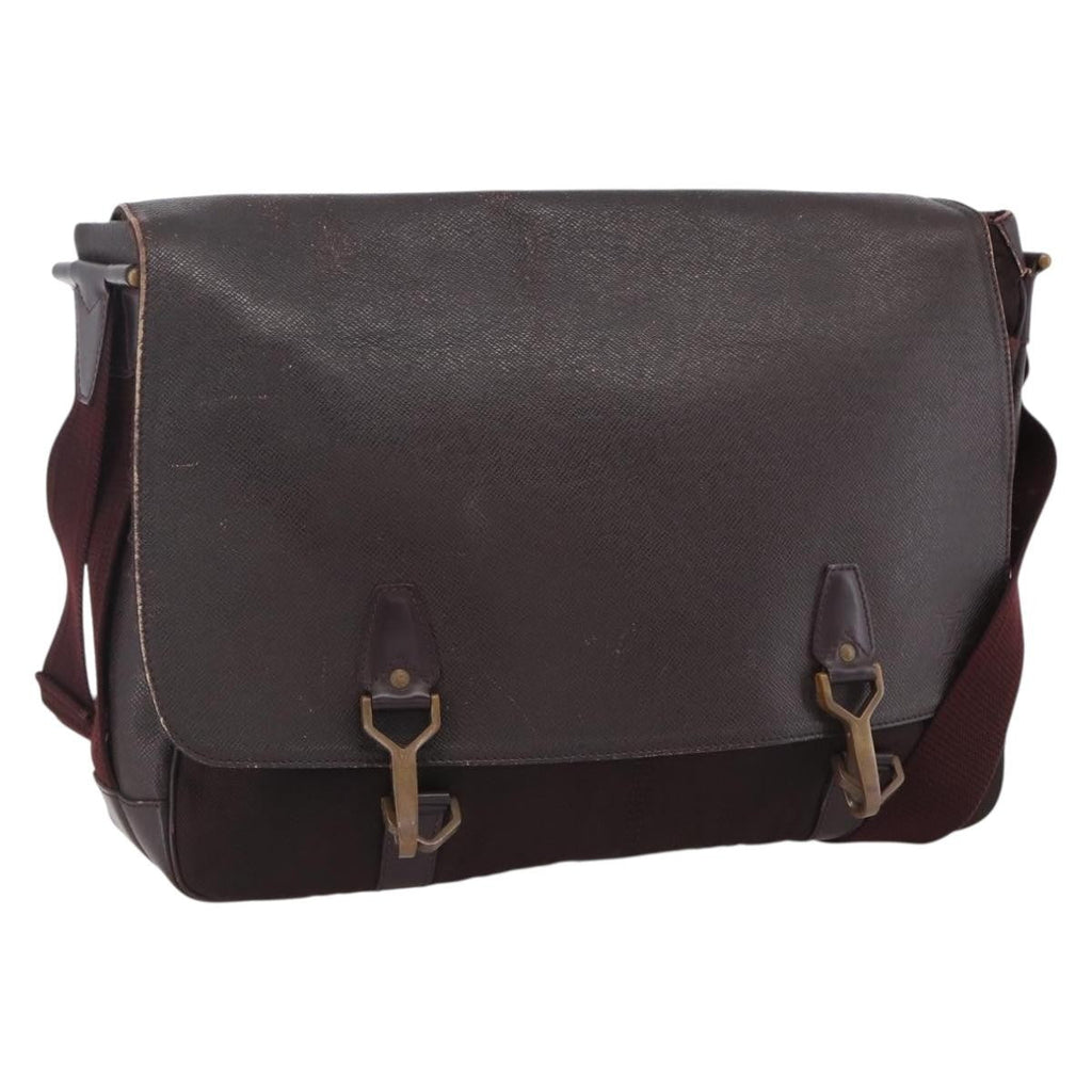 Louis Vuitton Dersou Bag Taiga Leather And Canvas Brown Leather Shoulder Bag