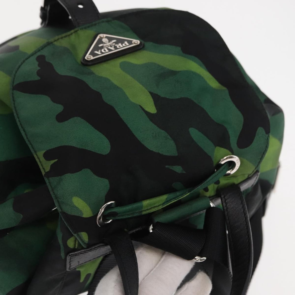 Prada Camouflage Backpack Tessuto Green Nylon Backpack Bag