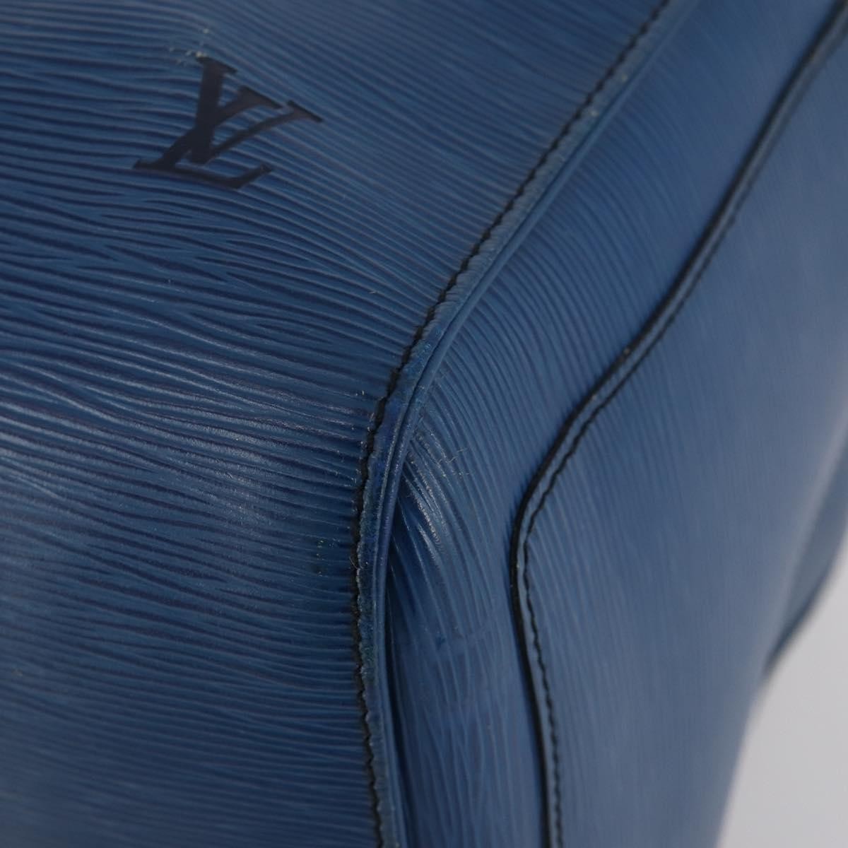Louis Vuitton Keepall Bag Epi Leather Blue Leather Travel Bag