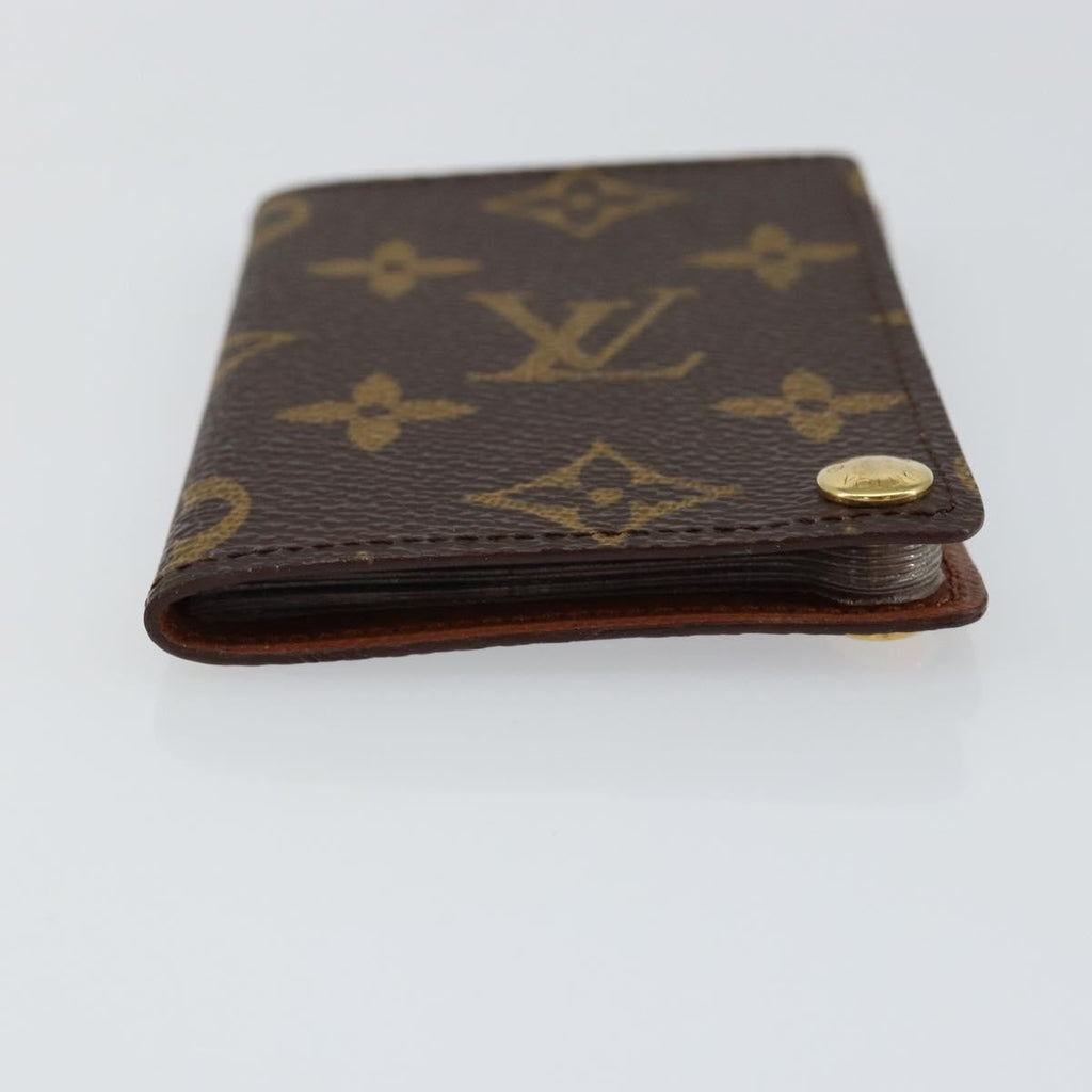 Louis Vuitton Porte Cartes Pression Card Case Monogram Canvas Brown Canvas Card Holders Accessory