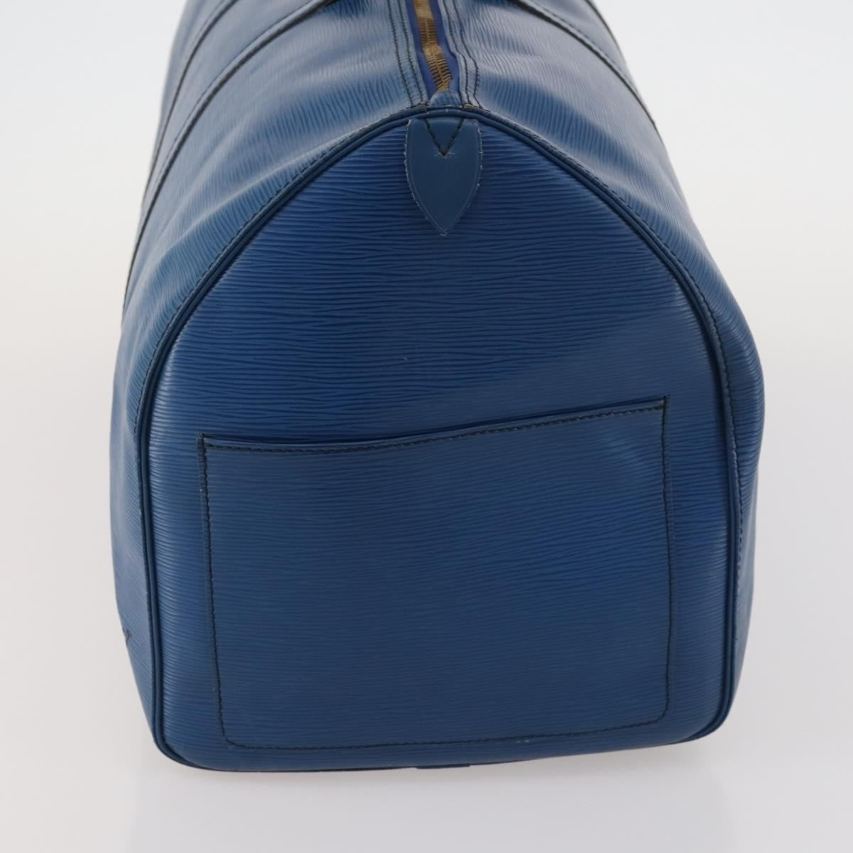 Louis Vuitton Keepall Bag Epi Leather Blue Leather Travel Bag