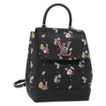 Louis Vuitton Lockme Backpack Floral Printed Leather Black Leather Backpack Bag