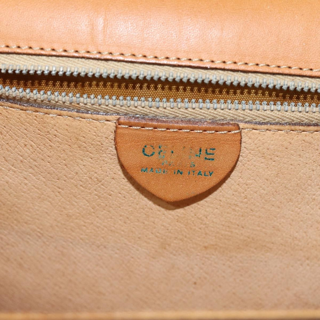 Celine Macadam Handbag Macadam With Leather Brown Canvas Handbag