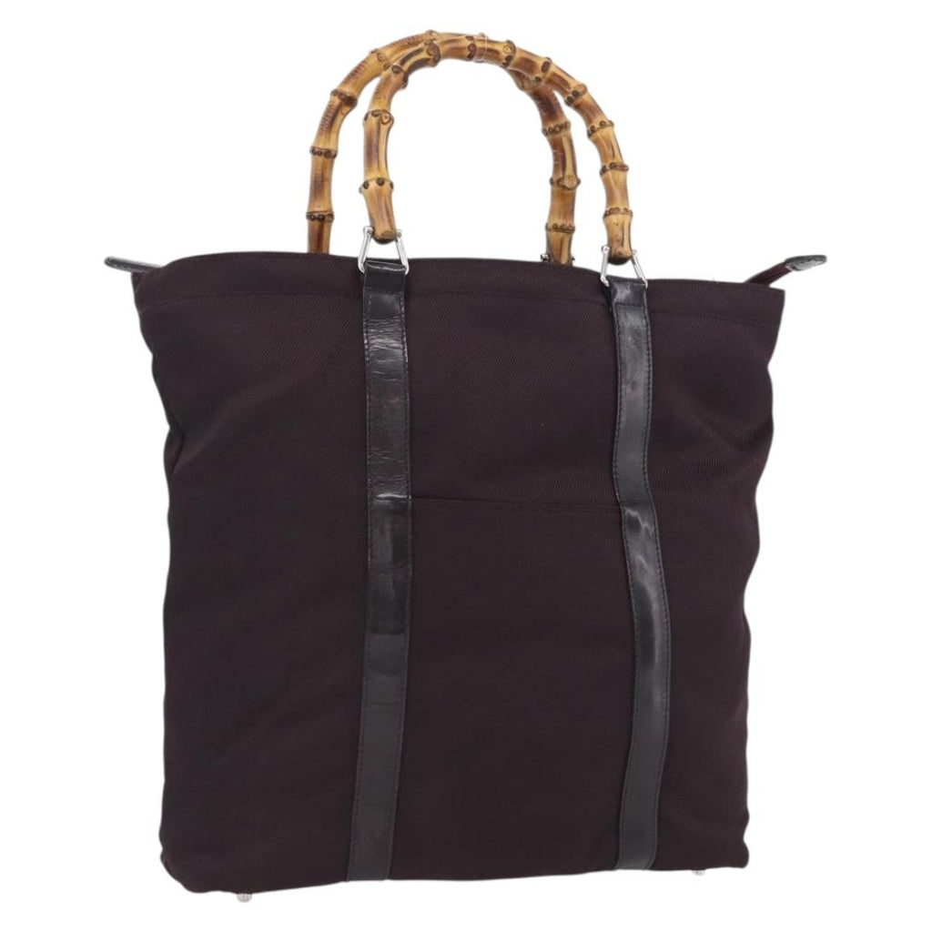 Gucci Bamboo Tote Bag Canvas Purple Canvas Tote Bag Bag (Pre-Owned)