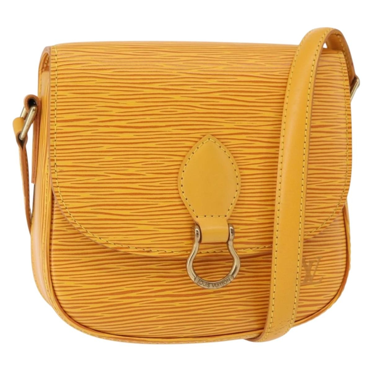 Louis Vuitton Saint Cloud Handbag Epi Leather Yellow Leather Shoulder Bag