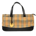 Burberry Nova Check Tote Nylon And Leather Beige Canvas Tote Bag