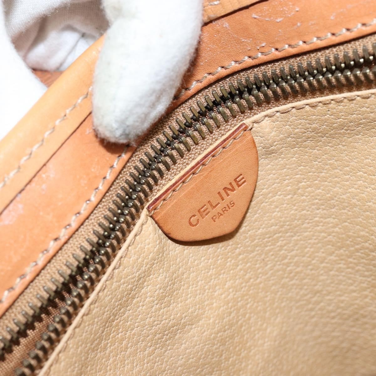 Celine Macadam Shoulder Bag Pvc Leather Beige Canvas Shoulder Bag Bag