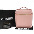 Chanel Vintage Timeless Cosmetic Case Caviar Pink Leather Handbag