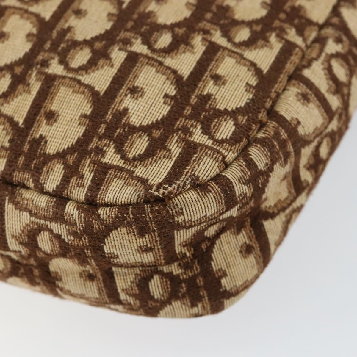 Christian Dior Vintage Trotter Crossbody Bag Diorissimo Coated Canvas Brown Canvas Shoulder Bag Bag (Pre-Owned)