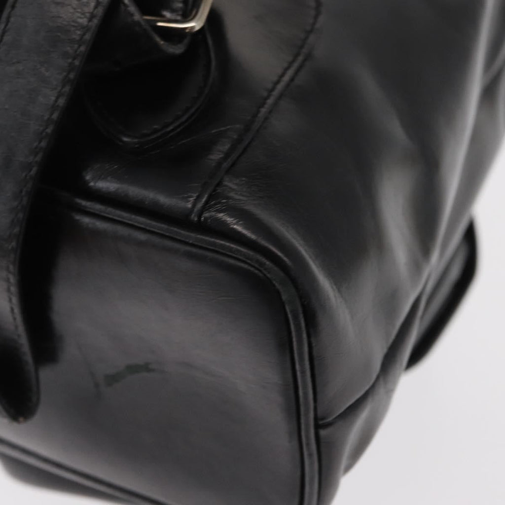 Gucci Vintage Bamboo Backpack Leather Black Leather Backpack Bag (Pre-Owned)