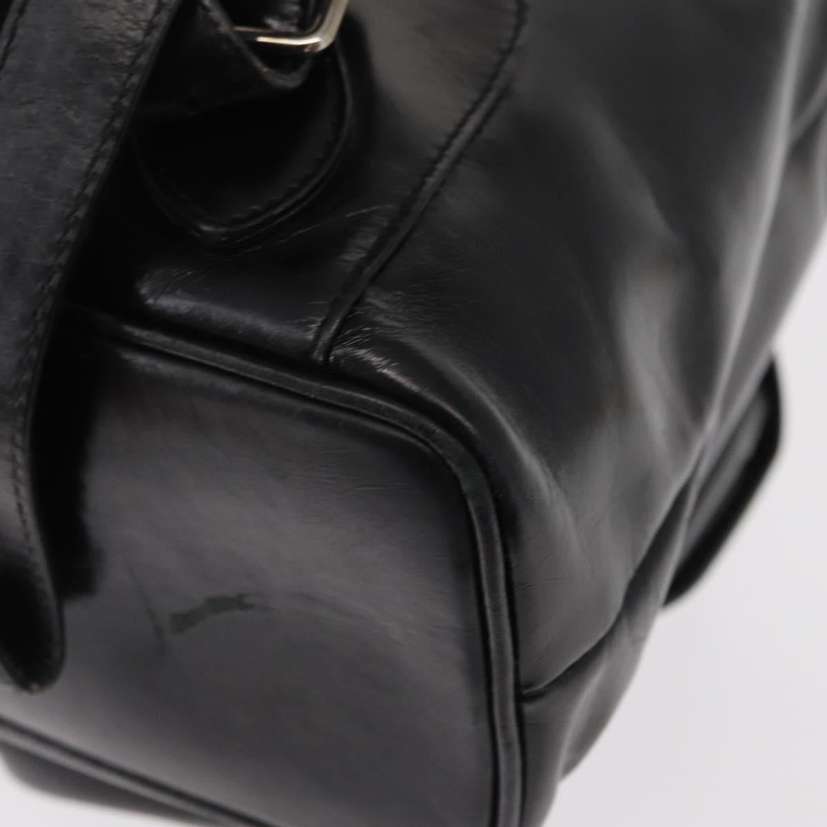 Gucci Vintage Bamboo Backpack Leather Black Leather Backpack Bag (Pre-Owned)