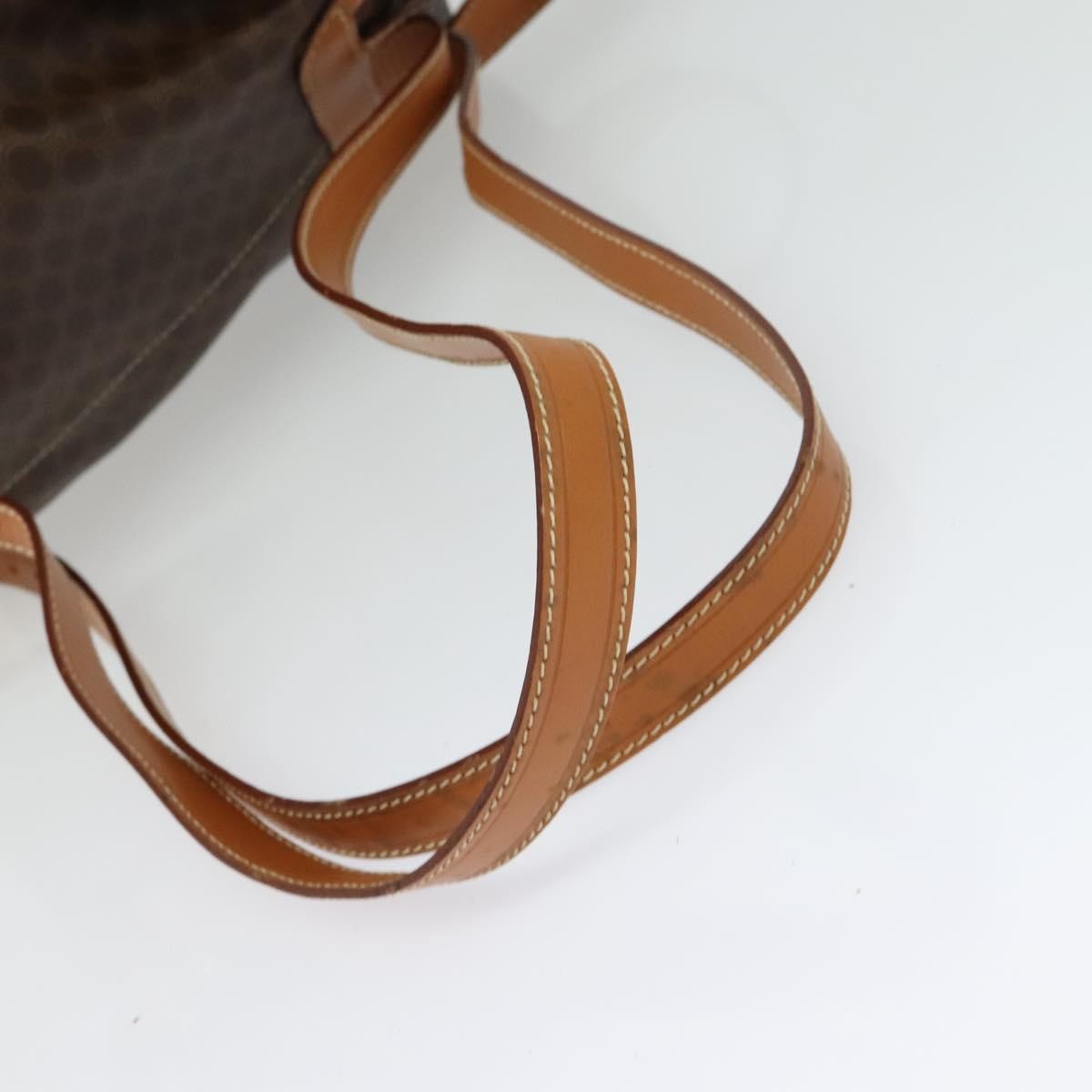 Celine Vintage Macadam Backpack Canvas And Leather Brown Pvc Backpack Bag