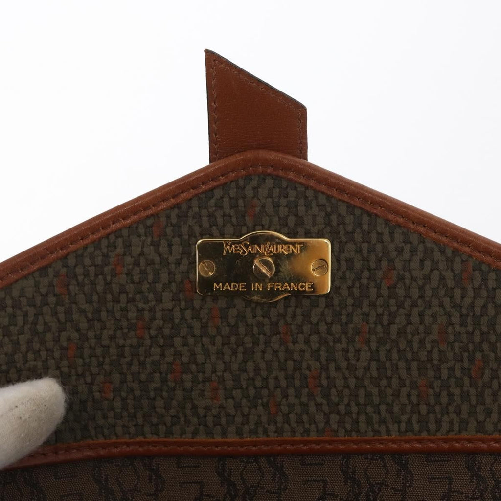 Saint Laurent Vintage Shoulder Bag Canvas Khaki Canvas Shoulder Bag Bag (Pre-Owned)