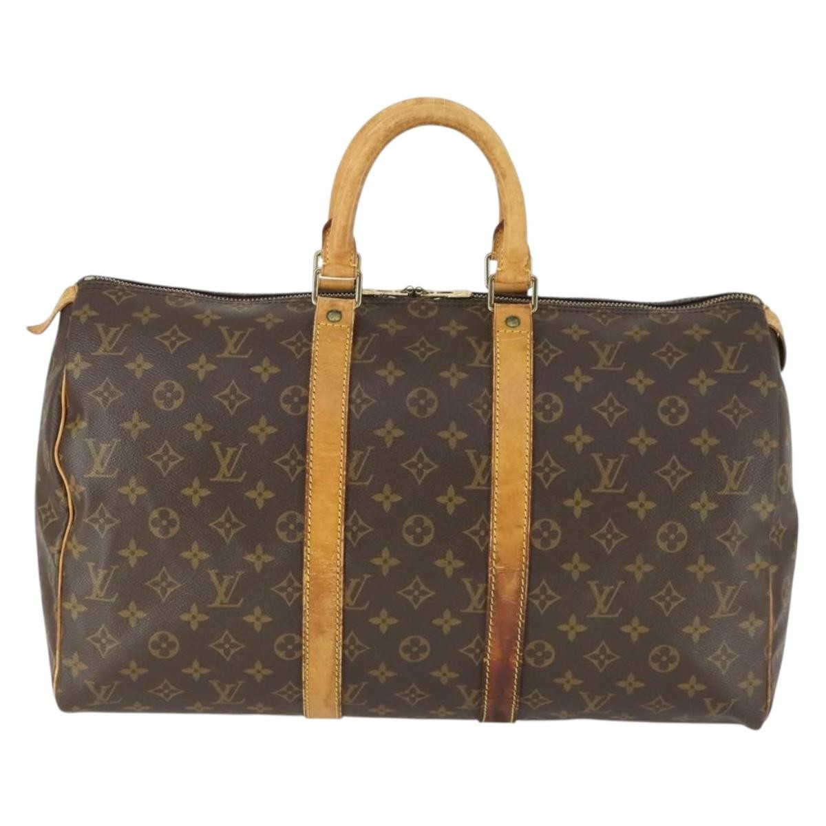 Louis Vuitton Keepall Bag Monogram Canvas Brown Canvas Travel Bag