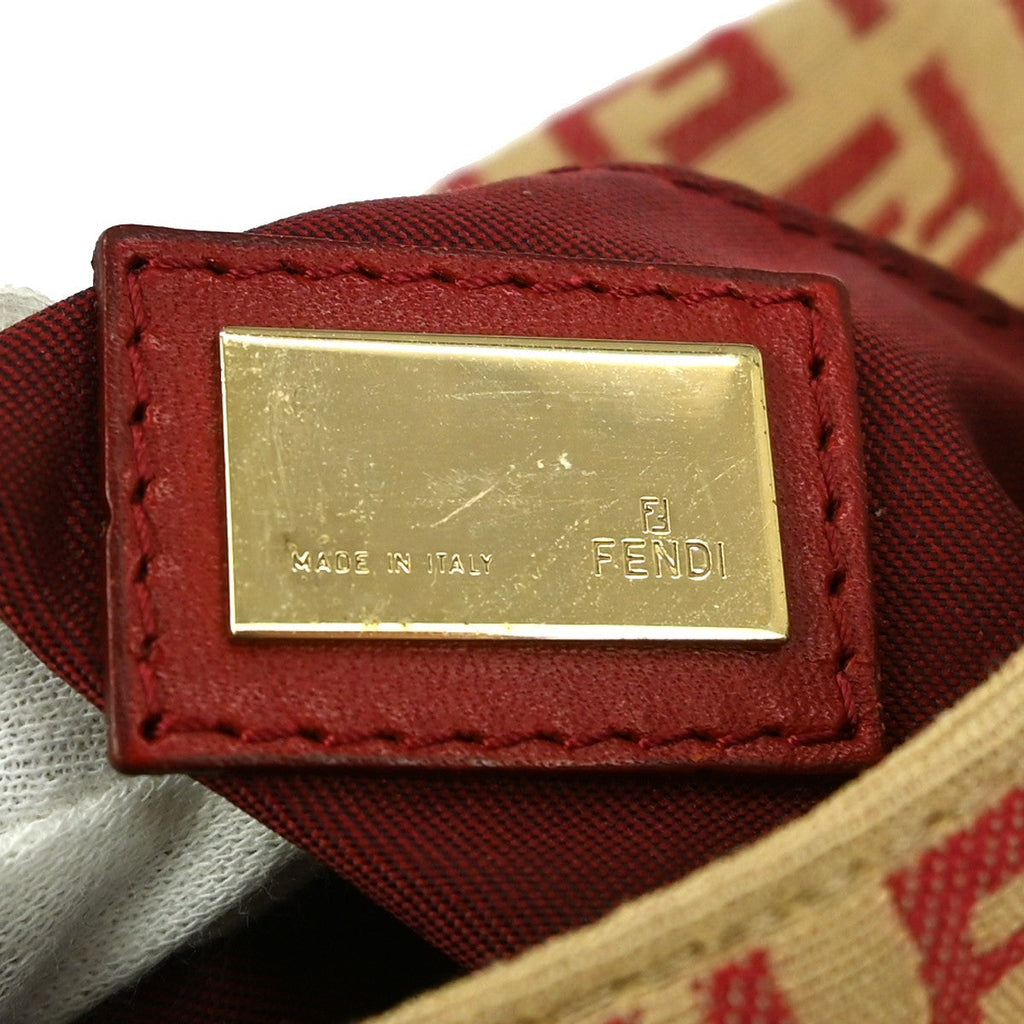 Fendi Vintage Flap Crossbody Bag Zucchino Coated Canvas Beige Canvas Shoulder Bag Bag