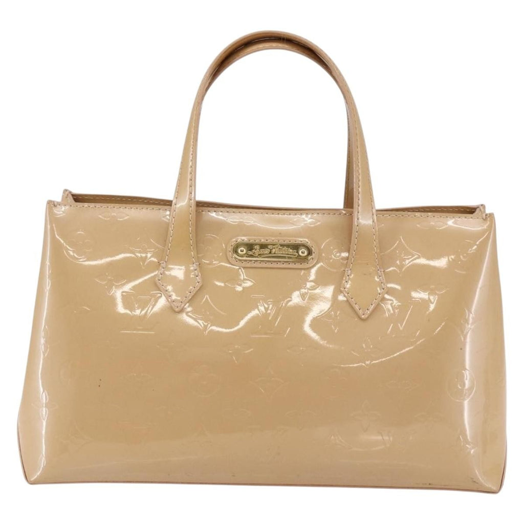 Louis Vuitton Wilshire Handbag Monogram Vernis Beige Patent_Leather Handbag
