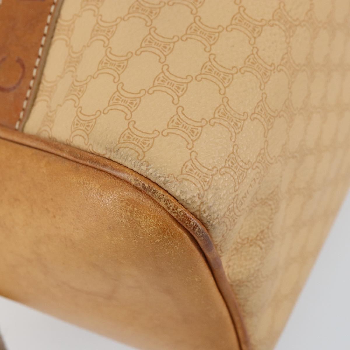 Celine Vintage Macadam Handbag Canvas And Leather Beige Canvas Handbag