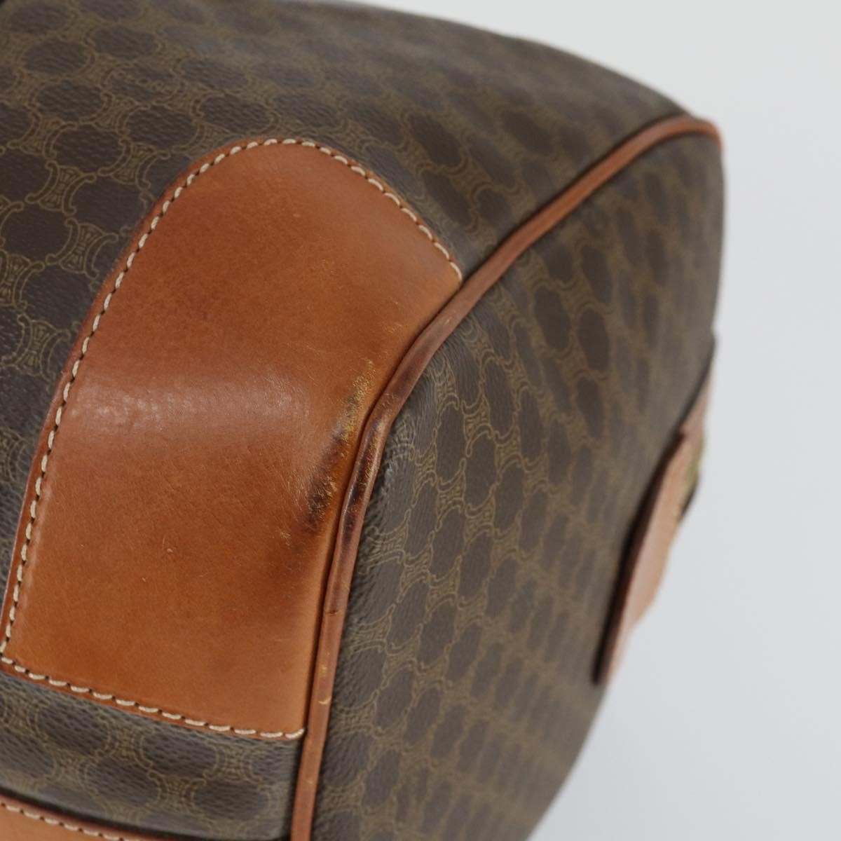 Celine Vintage Duffle Bag Canvas And Leather Brown Canvas Travel Bag Bag