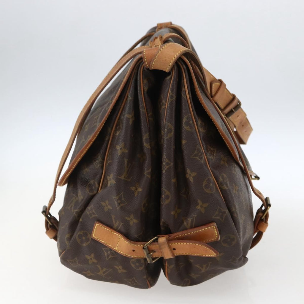 Louis Vuitton Saumur Handbag Monogram Canvas Brown Canvas Shoulder Bag